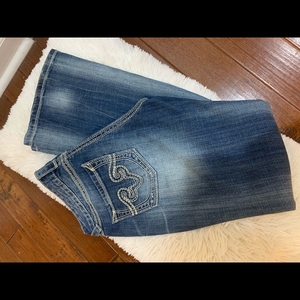 Express Rerock Low-Rise Boot Cut Jeans